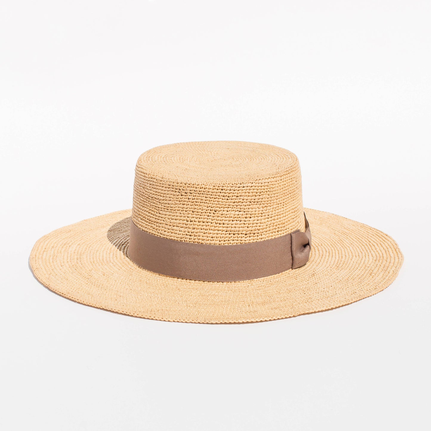 The Playa Crochet Straw Boater Hat - Beige