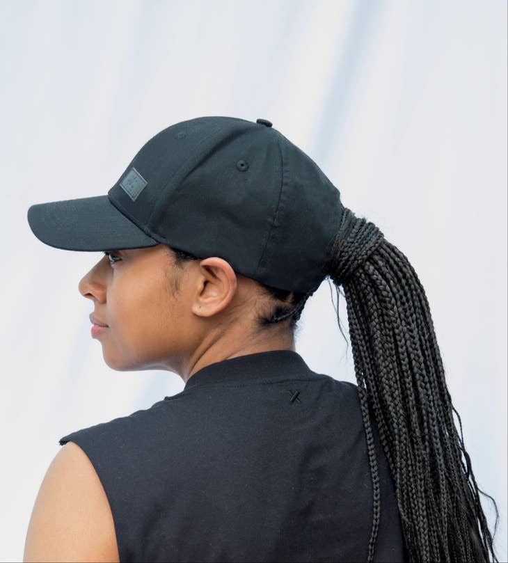 Black Satin Lined Baseball Cap - Nubian Lane Hat Co.