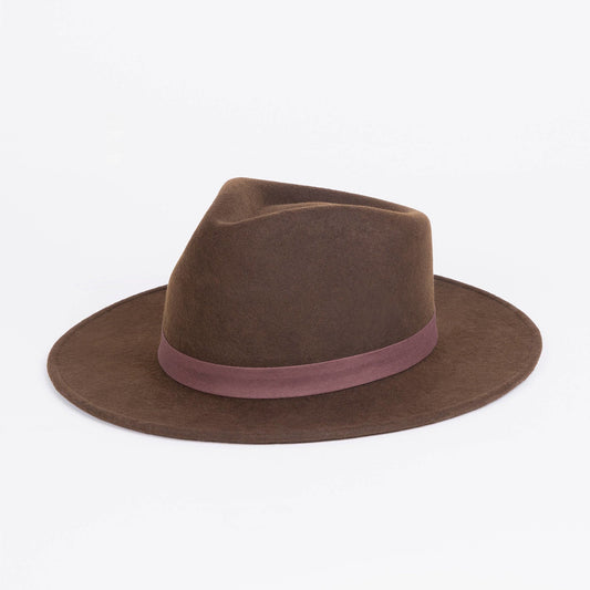 Brown Festival Style Fine Wool Hat - Large | Handcrafted | Andean Wool Felt - Nubian Lane Hat Co.