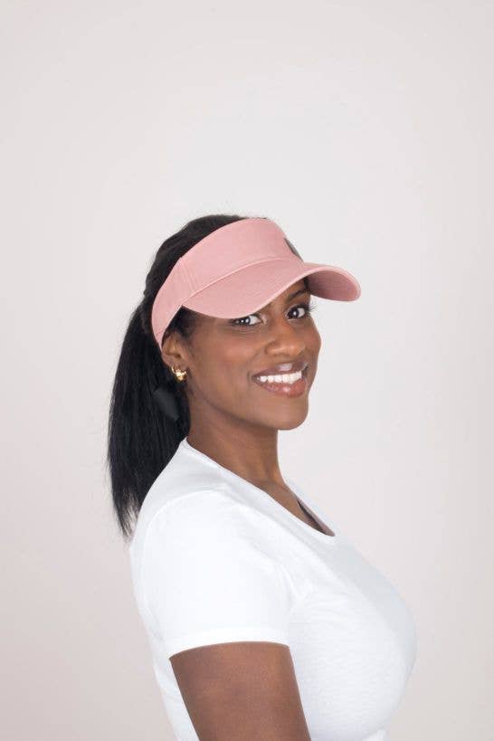 Dusty Rose Pink Tie Visor - Nubian Lane Hat Co.