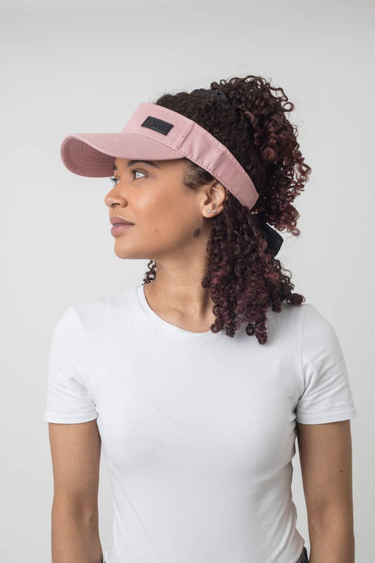 Dusty Rose Pink Tie Visor - Nubian Lane Hat Co.