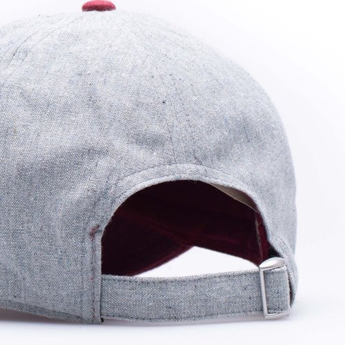 Grey & Burgundy Hat | Hemp and Ramie - Nubian Lane Hat Co.