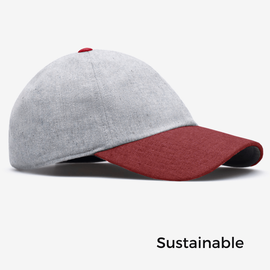 Grey & Burgundy Hat | Hemp and Ramie - Nubian Lane Hat Co.