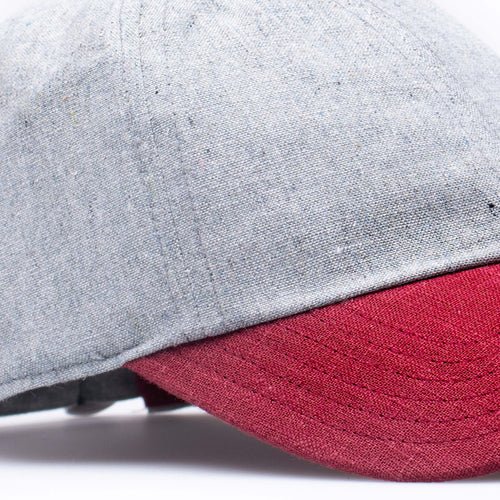 Grey & Burgundy Hat | Hemp and Ramie - Nubian Lane Hat Co.