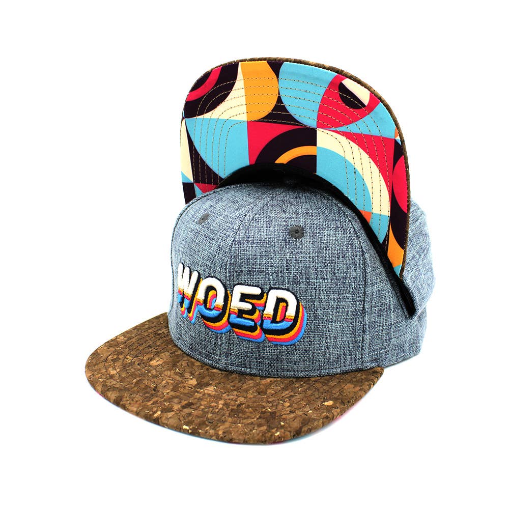 Grey Snapback | Hemp Blend | Cork Brim | RHOMBUS - Nubian Lane Hat Co.