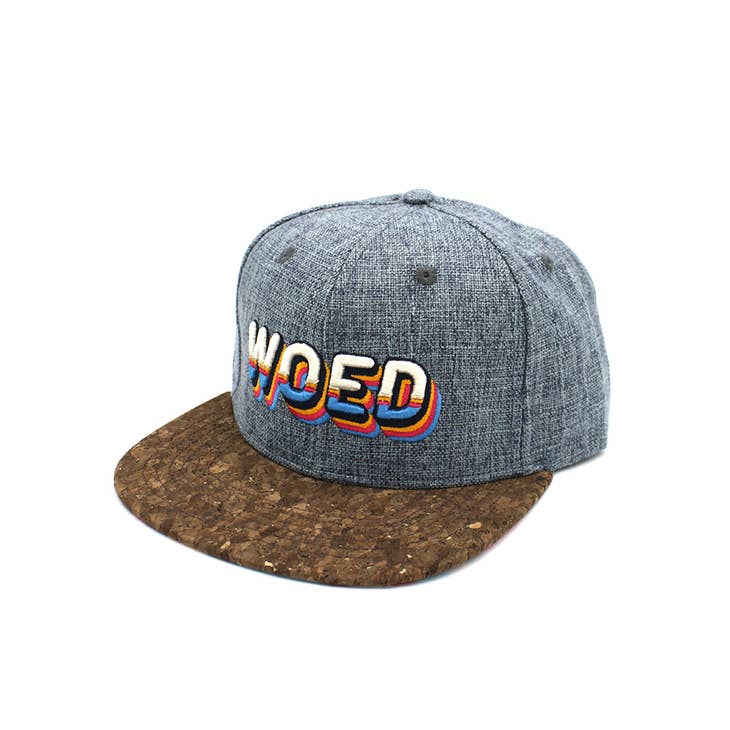 Grey Snapback | Hemp Blend | Cork Brim | RHOMBUS - Nubian Lane Hat Co.