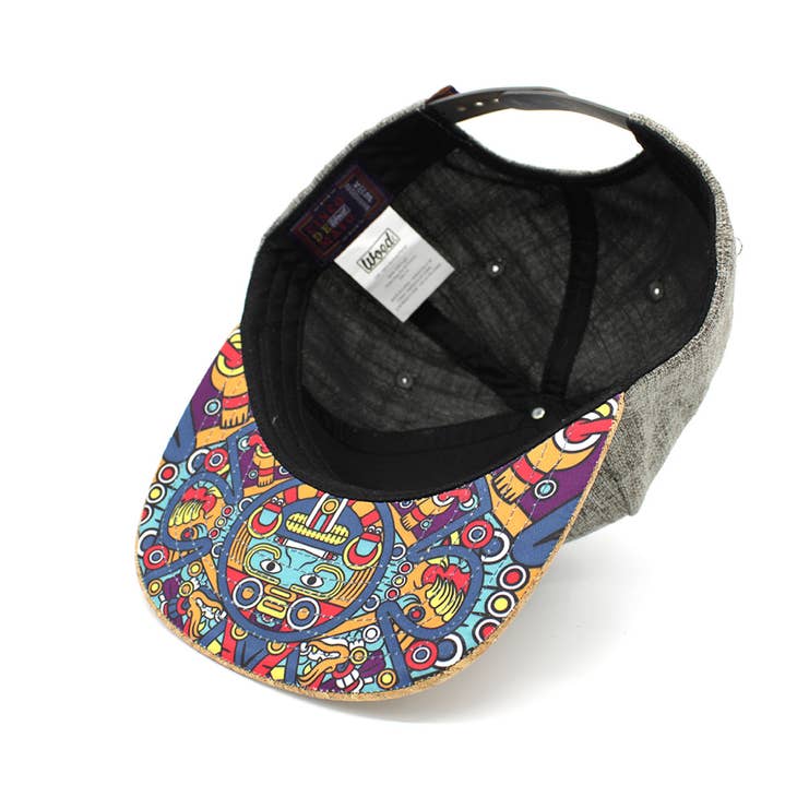 Light Grey Snapback | Hemp | Cork Brim | Cinco De Mayo - Nubian Lane Hat Co.