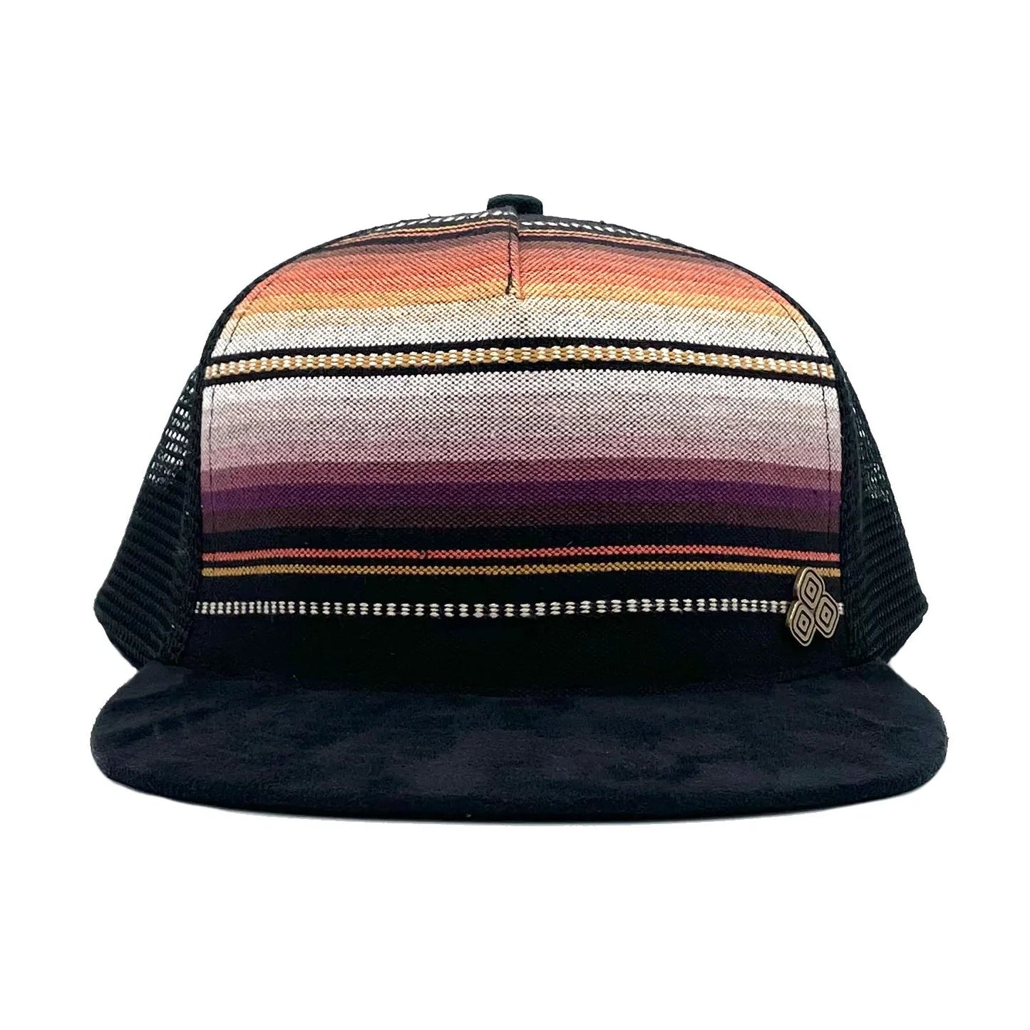 Zuma Trucker Hat - Striped Maroon - Nubian Lane Hat Co.