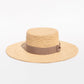 The Playa Crochet Straw Boater Hat - Beige