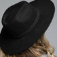 Braided Leather Trim Panama - Black