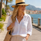 The Polo - Beige Straw with Black Trim