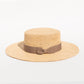 The Playa Crochet Straw Boater Hat - Beige