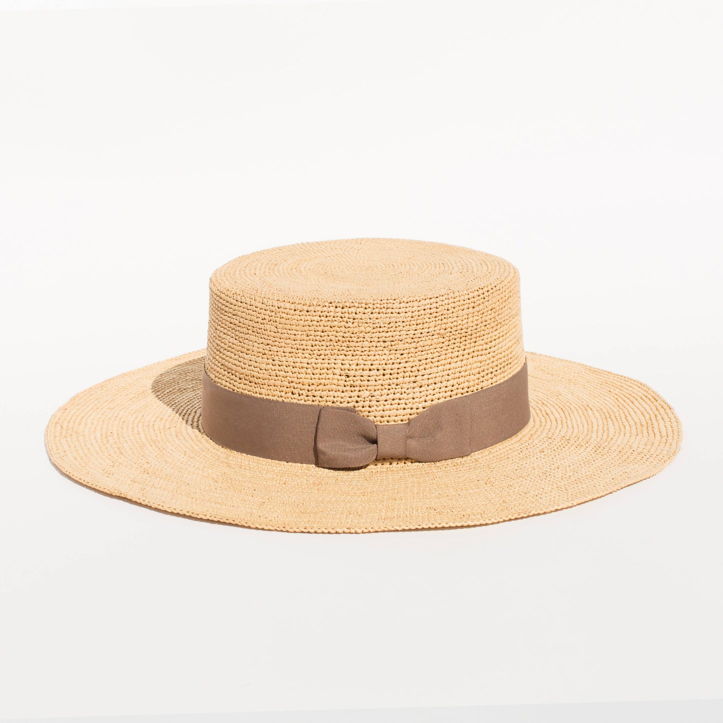 The Playa Crochet Straw Boater Hat - Beige