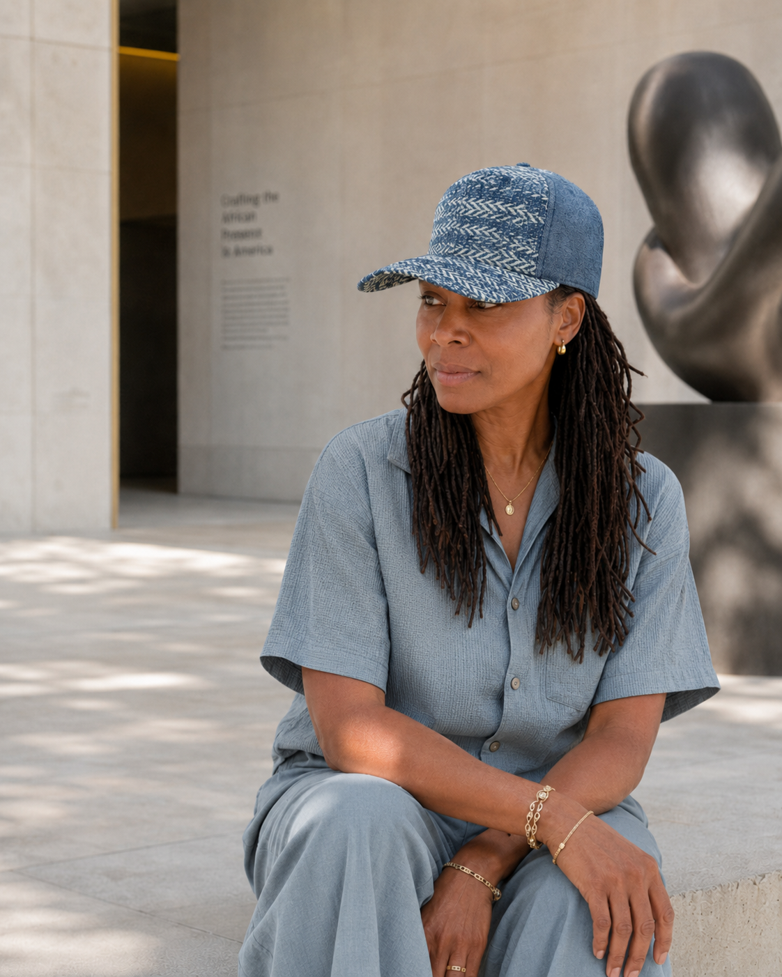 The Primo Ball Cap - Blue Chevron Denim