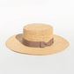 The Playa Crochet Straw Boater Hat - Beige