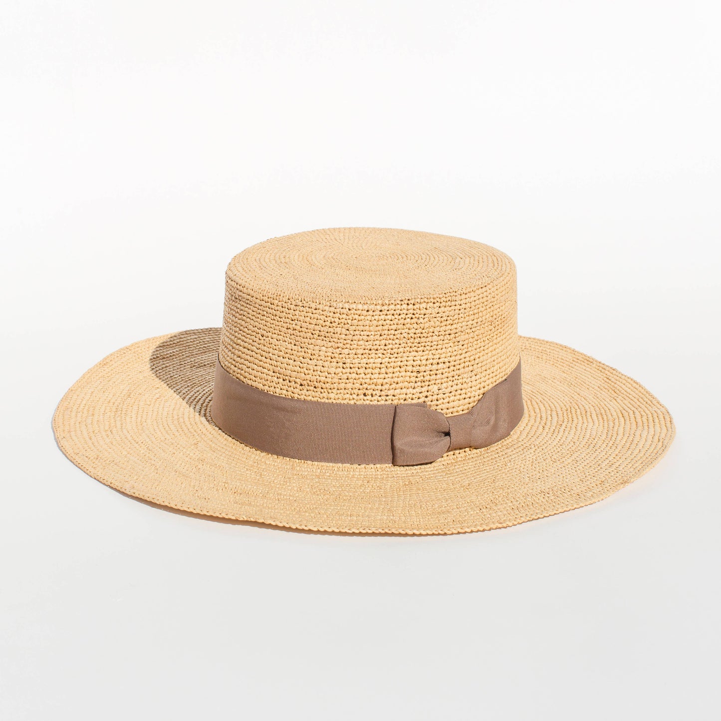 The Playa Crochet Straw Boater Hat - Beige
