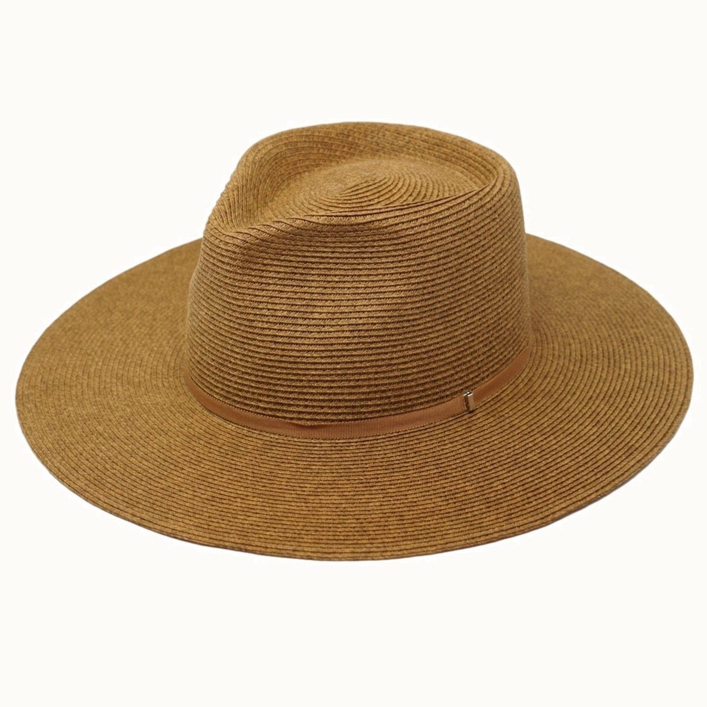 Brown straw hat on a white background