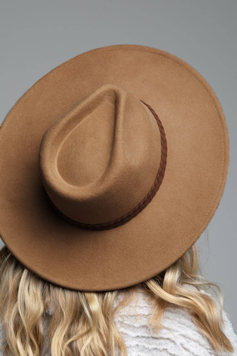 Braided Leather Trim Panama – Pecan