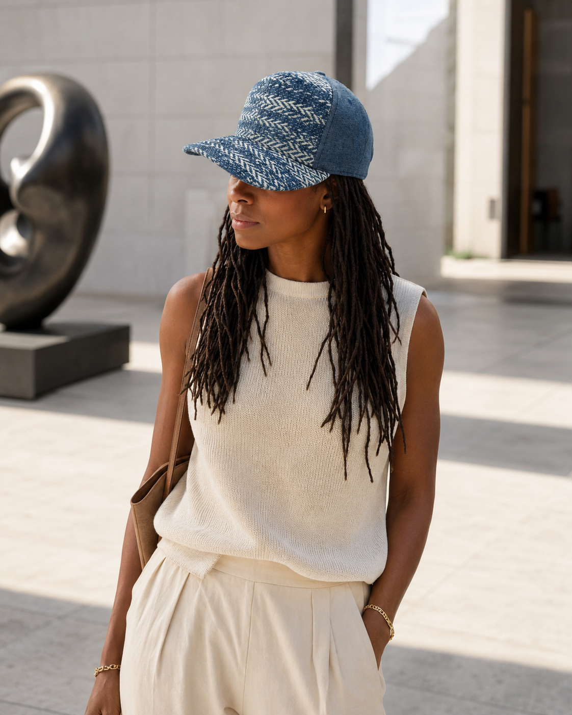 The Primo Ball Cap - Blue Chevron Denim