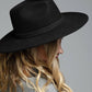 Braided Leather Trim Panama - Black