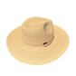 Beige straw hat on a white background