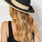 Justin Taylor Poolside Baby Straw Fedora Hat in Black - Nubian Lane Hat Co. 