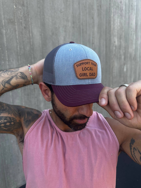 Support Your Local Girl Dad CURVED Bill Trucker - Nubian Lane Hat Co. 