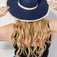 Bring Me Back Sun Straw Hat in Navy - Nubian Lane Hat Co. 