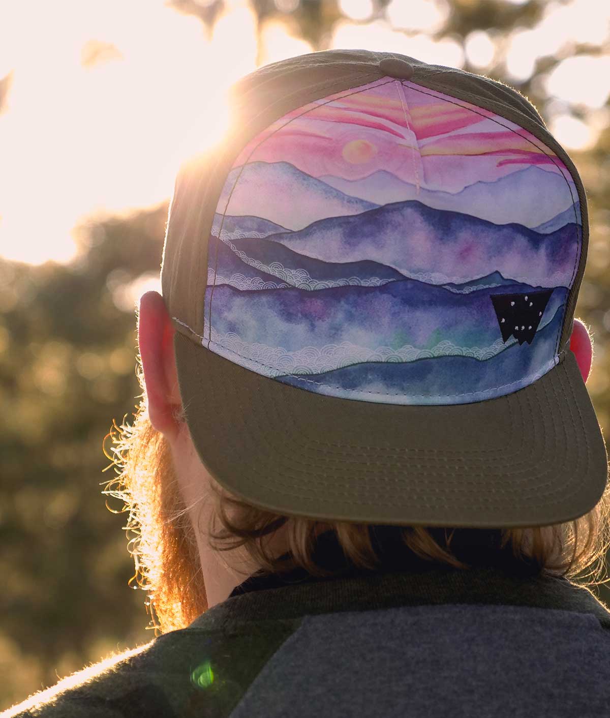 Blue Ridge Mountains Trucker Hat with Twill Back - Nubian Lane Hat Co.