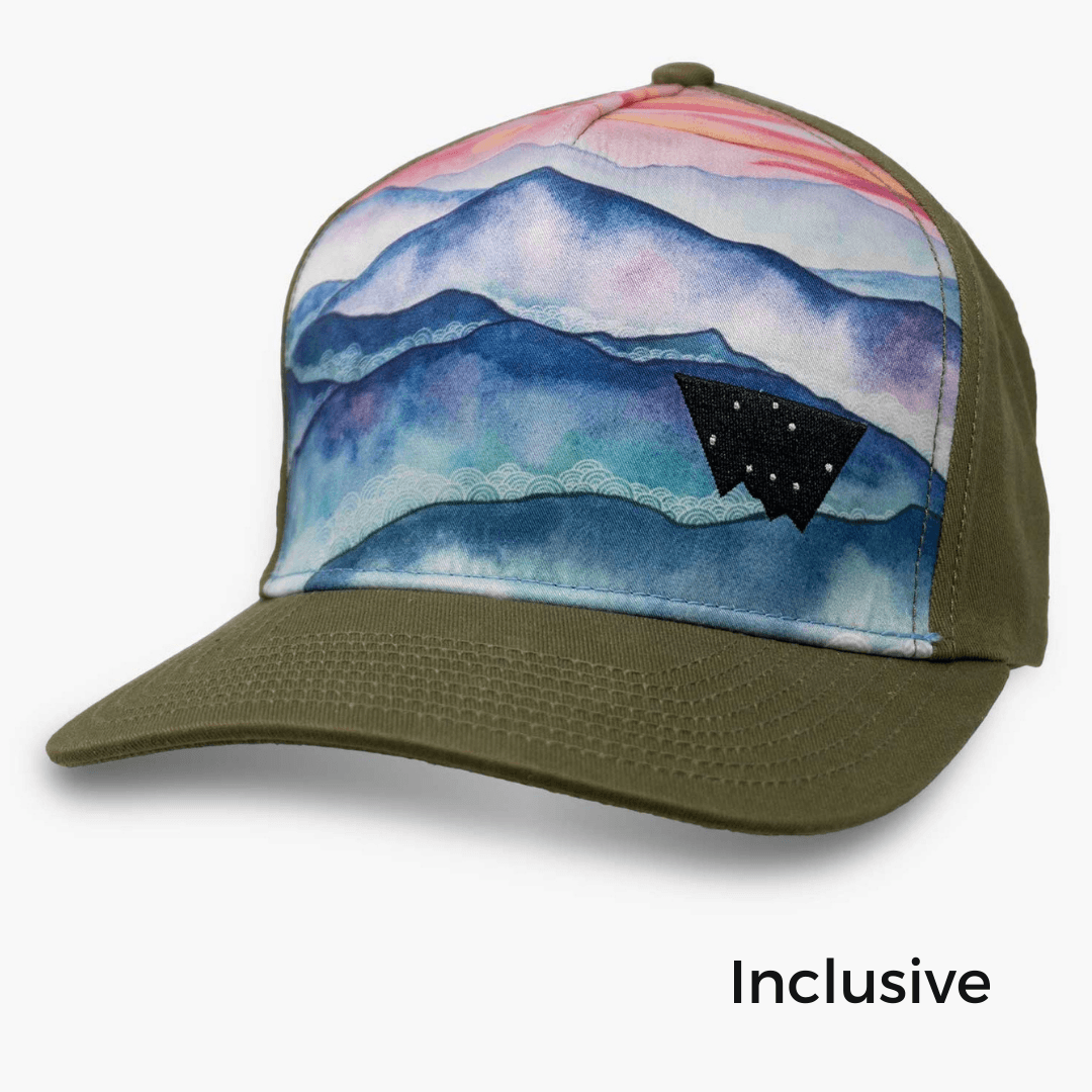 Blue Ridge Mountains Trucker Hat with Twill Back - Nubian Lane Hat Co.