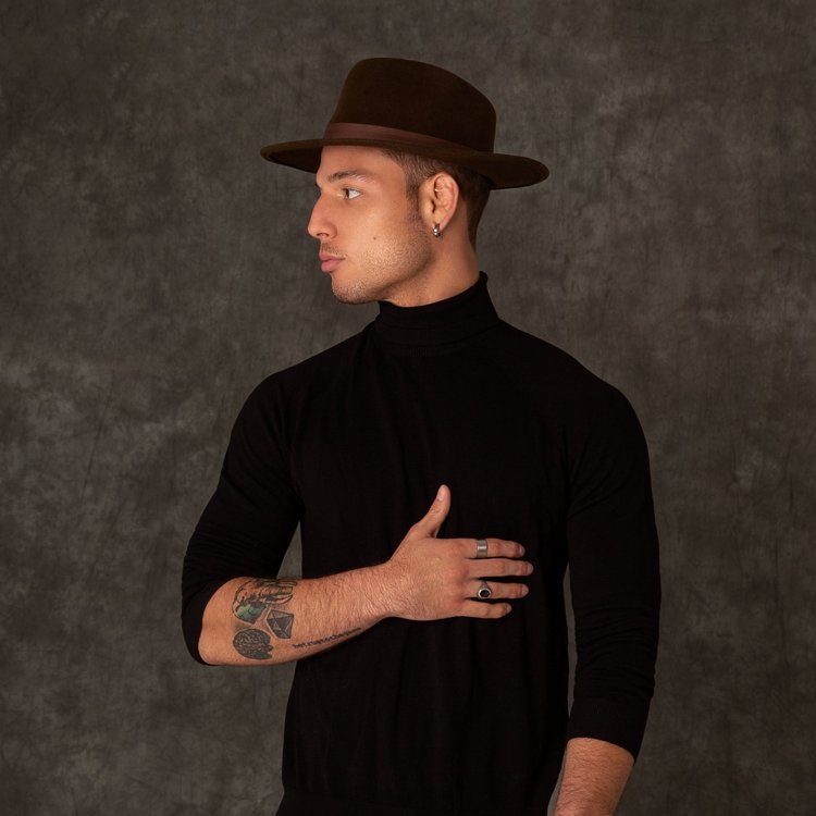 Brown Festival Style Fine Wool Hat - Large | Handcrafted | Andean Wool Felt - Nubian Lane Hat Co.