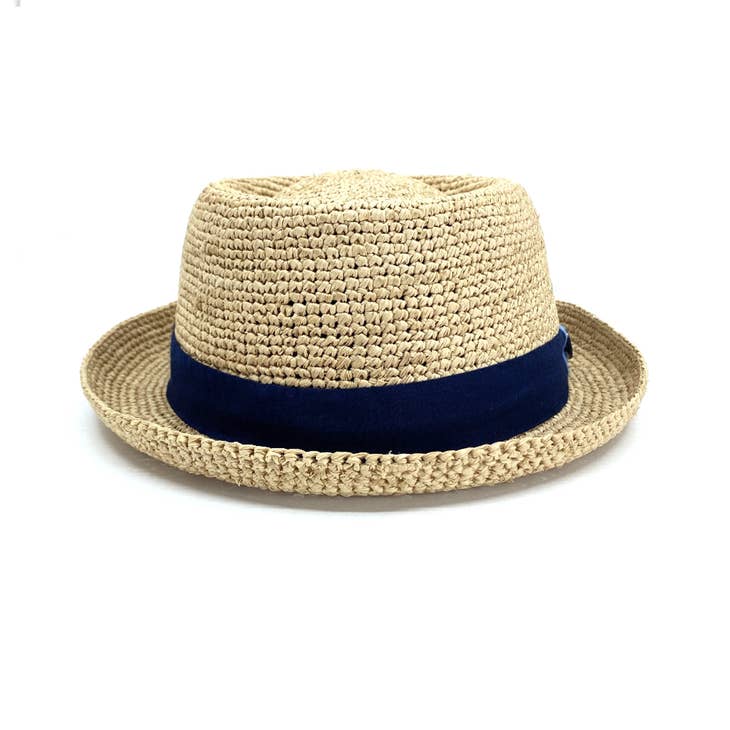 Chapeau Porkpie Raphia Straw Hat - Nubian Lane Hat Co.