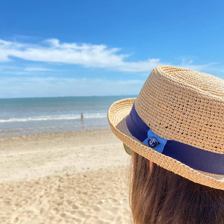 Chapeau Porkpie Raphia Straw Hat - Nubian Lane Hat Co.