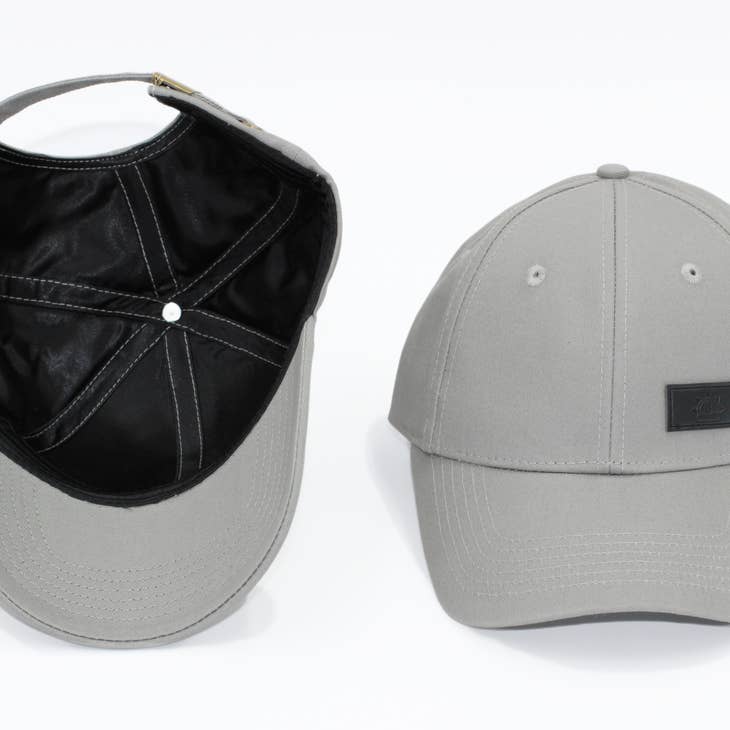 Dove Grey Satin Lined Baseball Cap - Nubian Lane Hat Co.