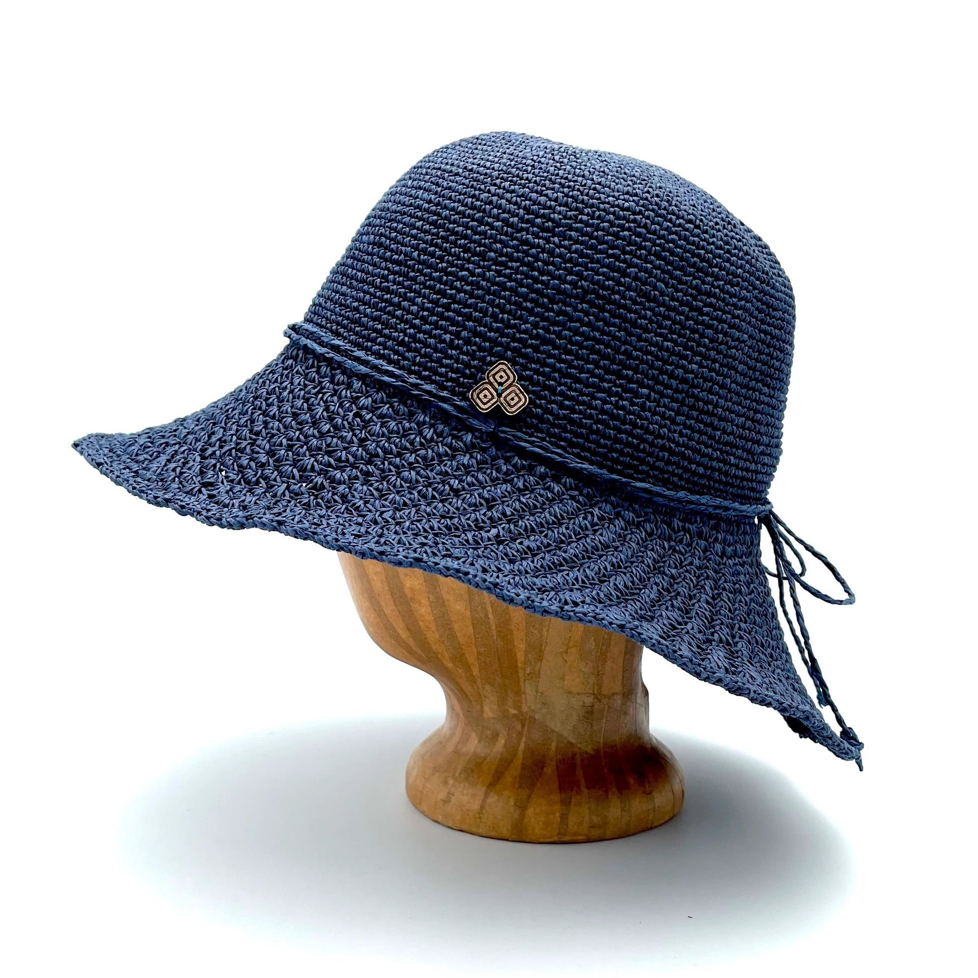 Frida Straw Hat - Blue Lake - Nubian Lane Hat Co.