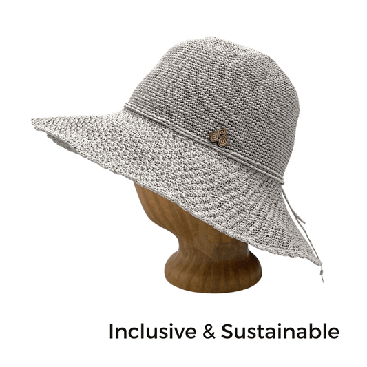 Frida Straw Hat - Pewter - Nubian Lane Hat Co.