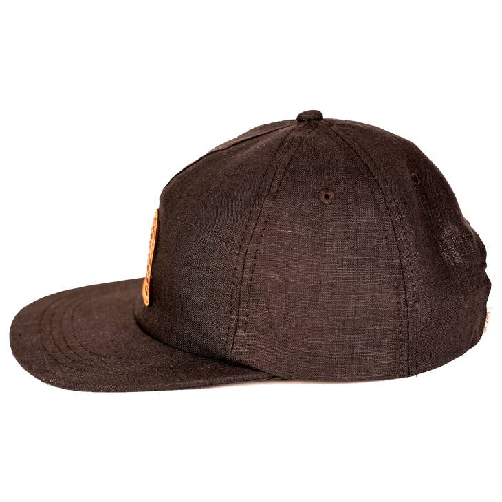 Good Times Plastic Free Strapback | Black | Hemp - Nubian Lane Hat Co.