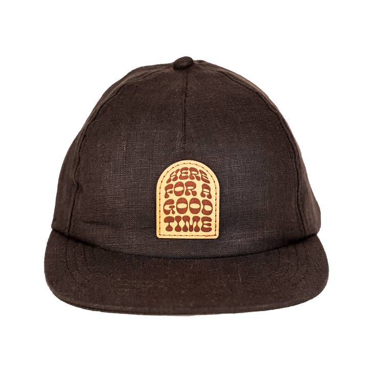 Good Times Plastic Free Strapback | Black | Hemp - Nubian Lane Hat Co.