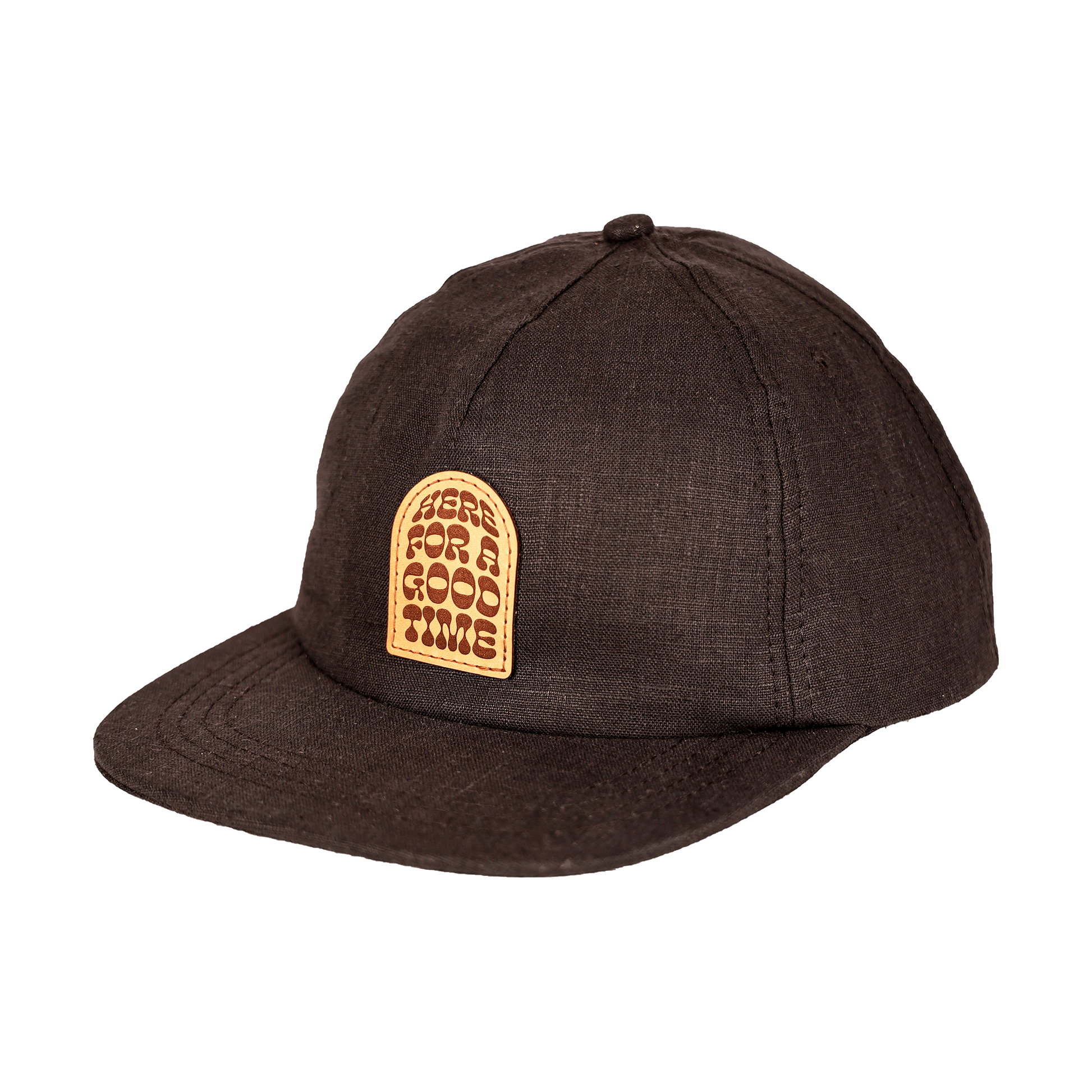 Good Times Plastic Free Strapback | Black | Hemp - Nubian Lane Hat Co.