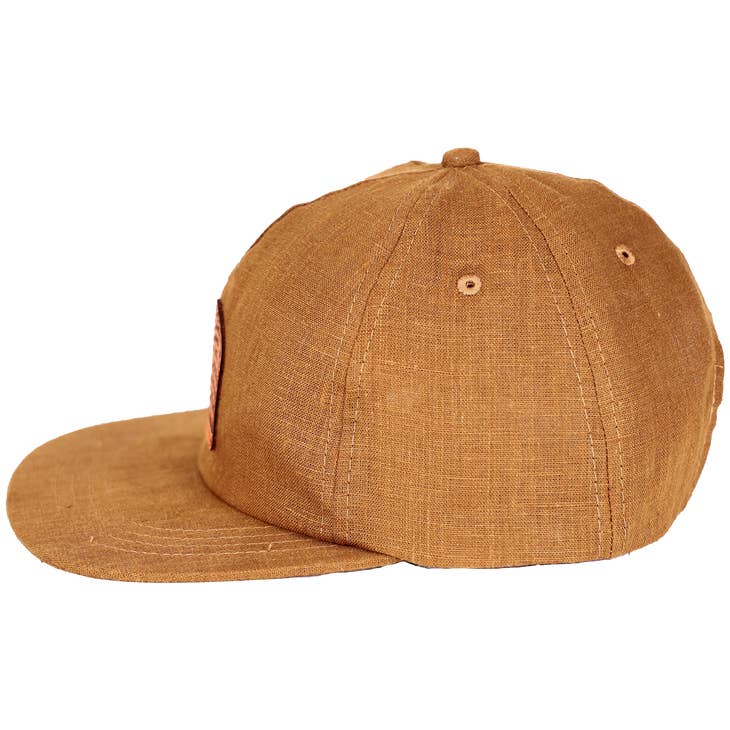 Good Times Plastic Free Strapback | Brown | Hemp - Nubian Lane Hat Co.
