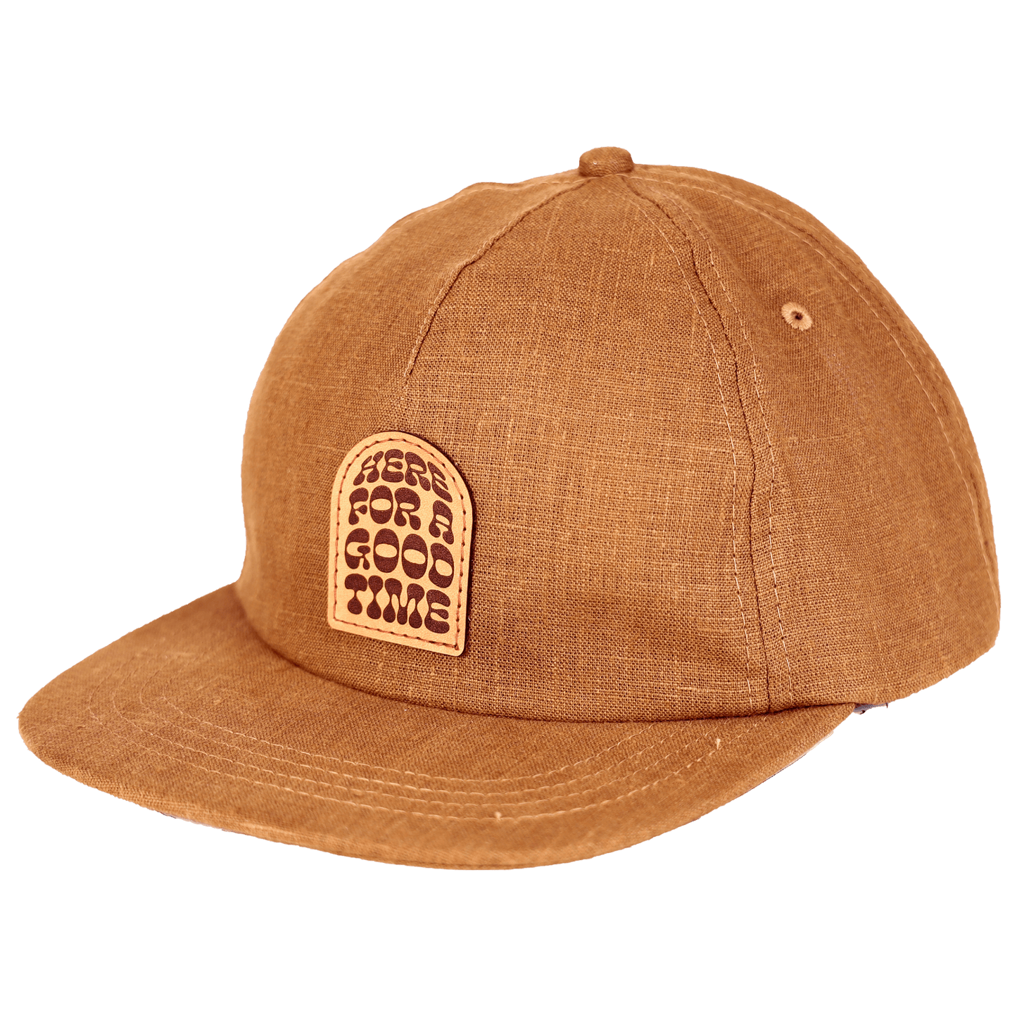 Good Times Plastic Free Strapback | Brown | Hemp - Nubian Lane Hat Co.