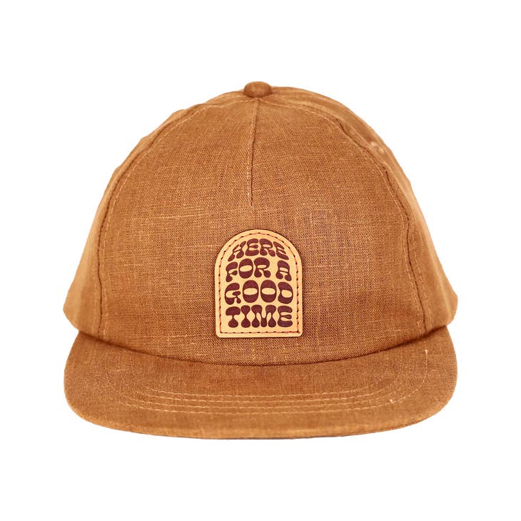 Good Times Plastic Free Strapback | Brown | Hemp - Nubian Lane Hat Co.