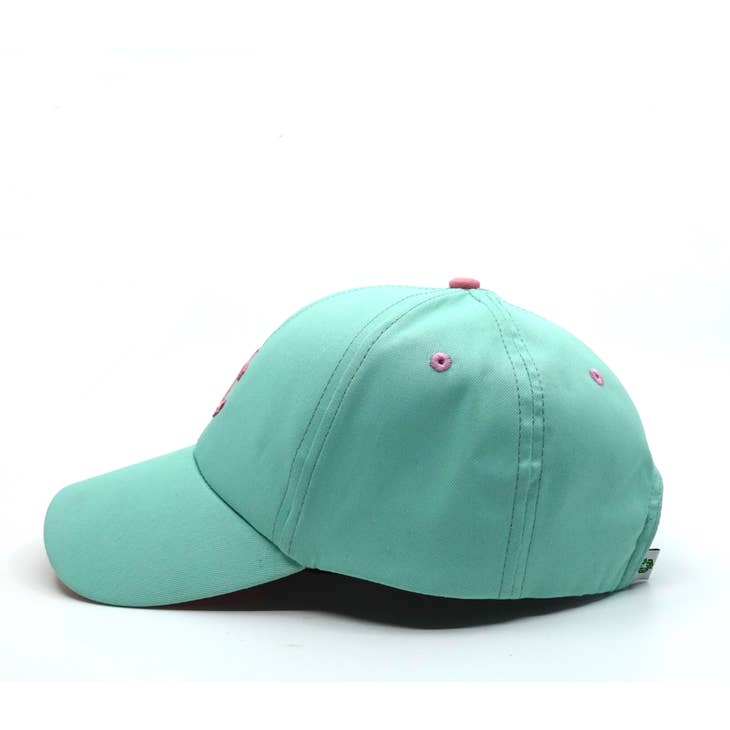 Green and Pink Cap | 100% Recycled Material - Nubian Lane Hat Co.