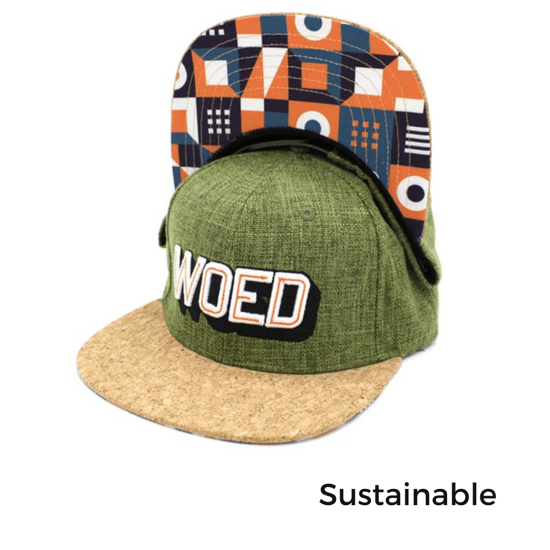 Green Snapback | Hemp Fabric | Cork Brim | TORUS - Nubian Lane Hat Co.