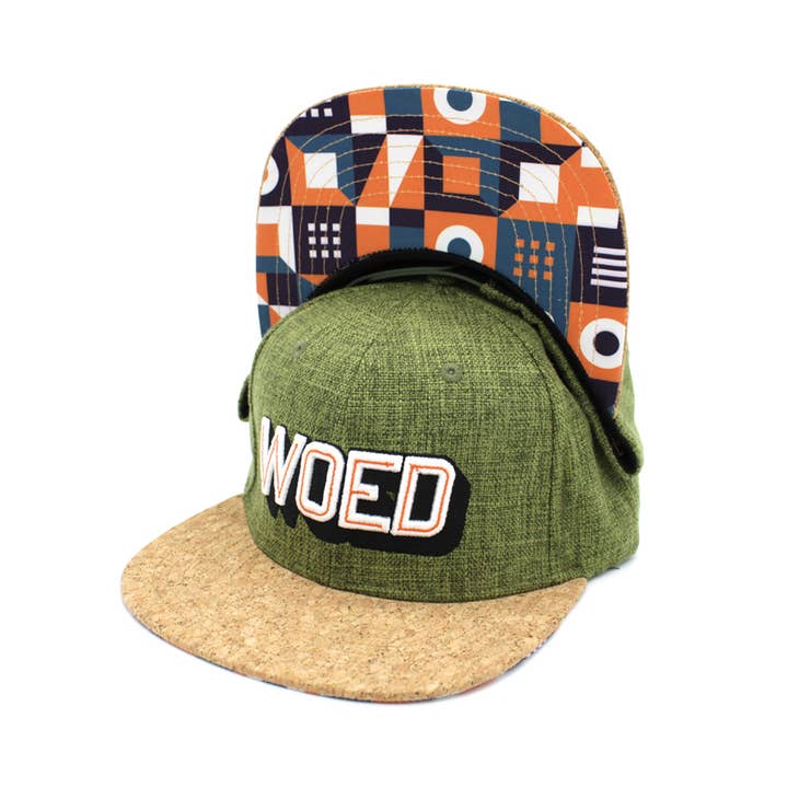 Green Snapback | Hemp Fabric | Cork Brim | TORUS - Nubian Lane Hat Co.
