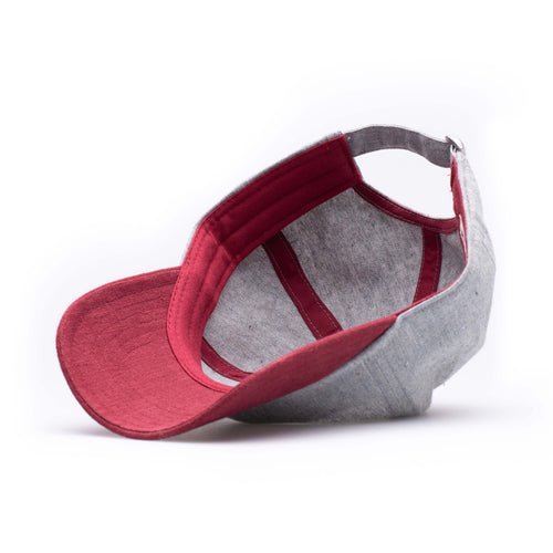 Grey & Burgundy Hat | Hemp and Ramie - Nubian Lane Hat Co.