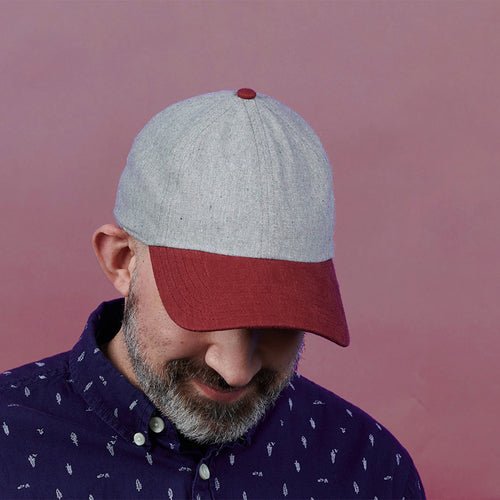 Grey & Burgundy Hat | Hemp and Ramie - Nubian Lane Hat Co.