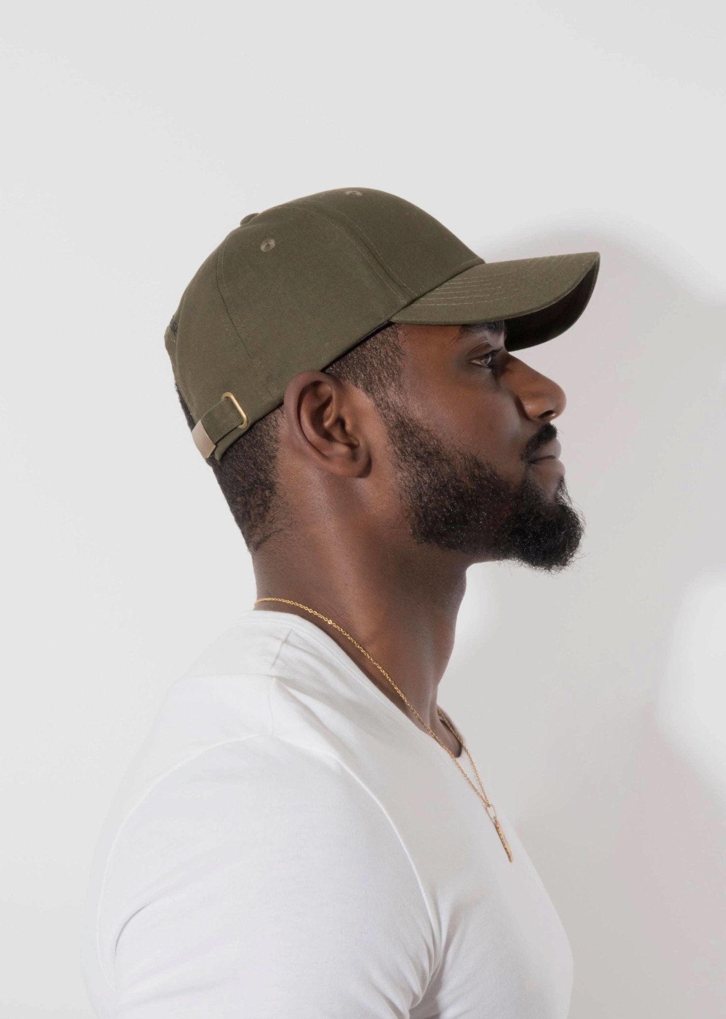 Khaki Satin Lined Full Baseball Cap - Nubian Lane Hat Co.