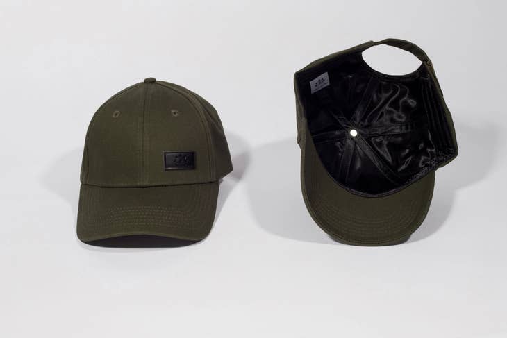 Khaki Satin Lined Full Baseball Cap - Nubian Lane Hat Co.