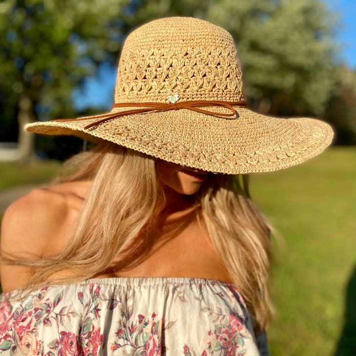 Libby | Raffia Sun Hat - Nubian Lane Hat Co.